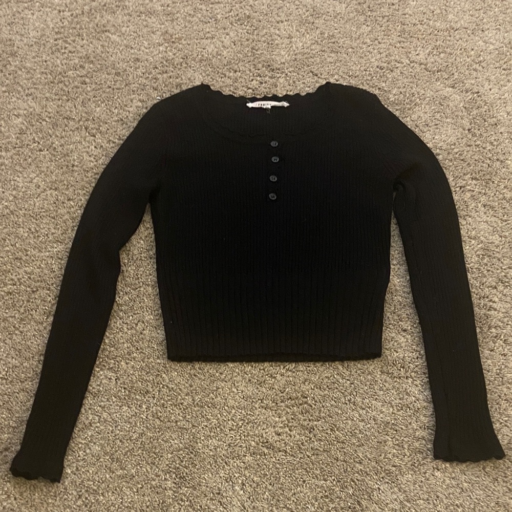 Celebrity Pink Black Buttoned Long Sleeve Top